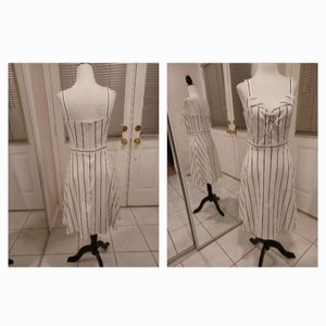 2/$50 LeChateau White Striped Dress - Size Small
